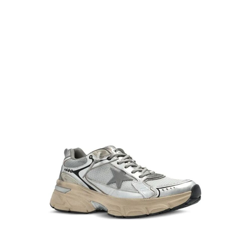Golden Goose Men Lightstar Laminated Leather And Mesh Sneakers - Picture 3 of 5